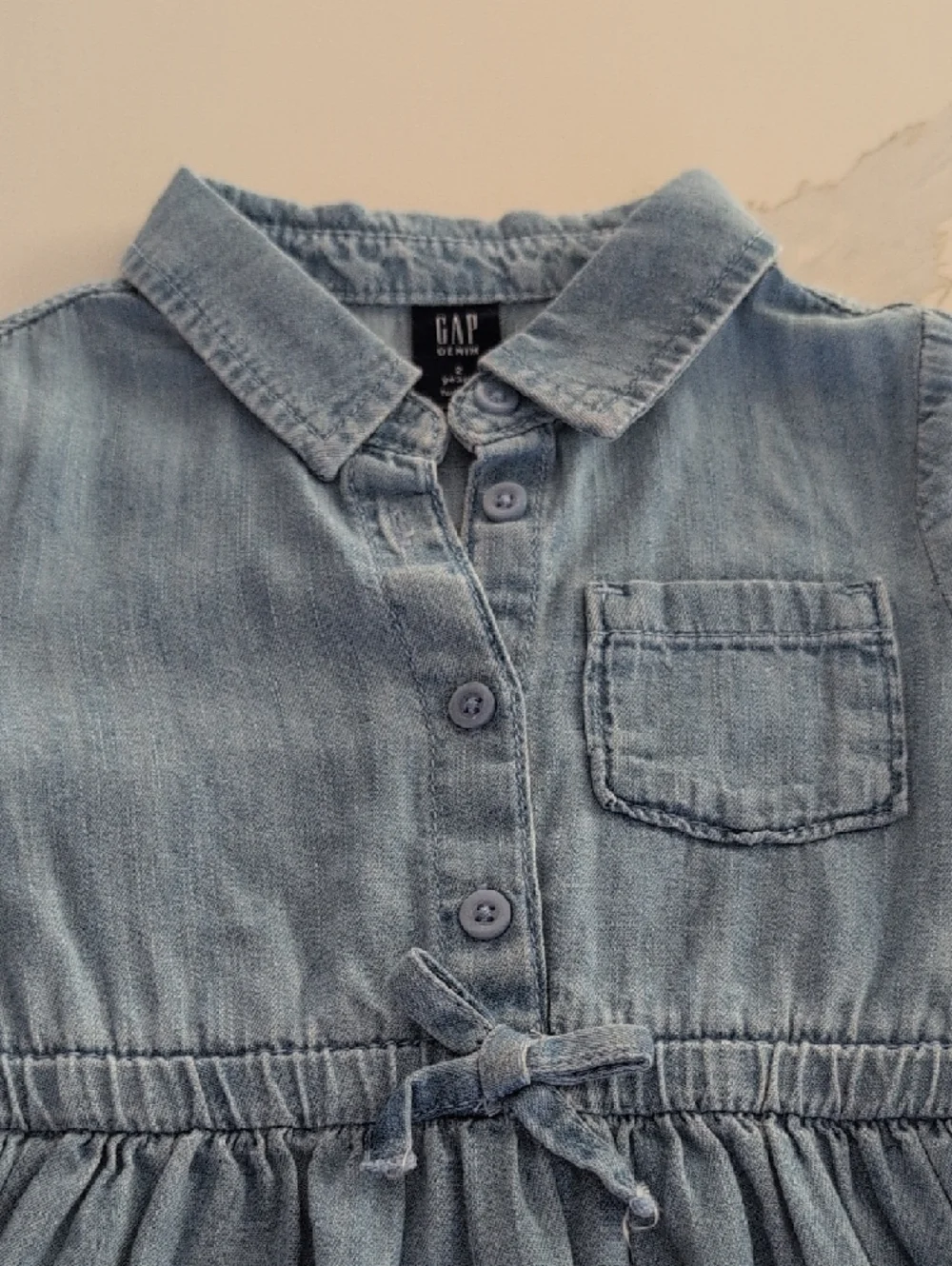 GAP Light Blue Denim Shirt-Style Dress for Girls